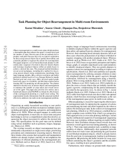 Task Planning for Object Rearrangement in Multi-room Environments