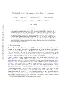 Optimistic Rates for Learning from Label Proportions
