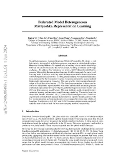 Federated Model Heterogeneous Matryoshka Representation Learning