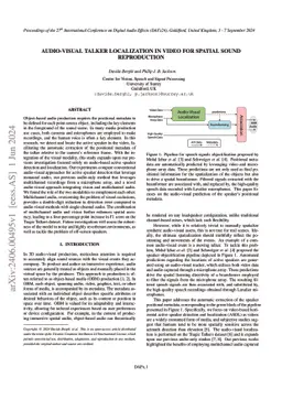 Audio-Visual Talker Localization in Video for Spatial Sound Reproduction