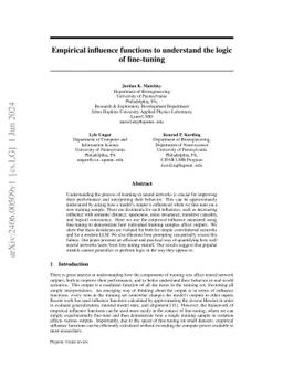 Empirical influence functions to understand the logic of fine-tuning