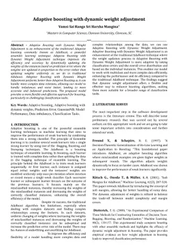 Adaptive boosting with dynamic weight adjustment