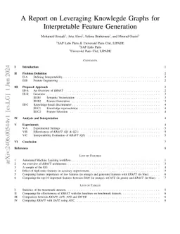 Leveraging Knowlegde Graphs for Interpretable Feature Generation