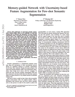 Memory-guided Network with Uncertainty-based Feature Augmentation for
  Few-shot Semantic Segmentation