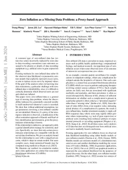 Zero Inflation as a Missing Data Problem: a Proxy-based Approach