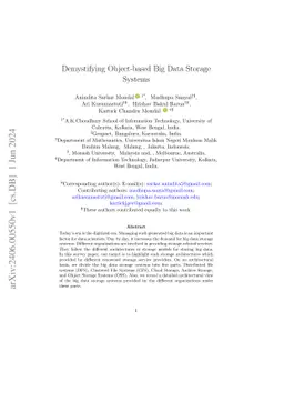 Demystifying Object-based Big Data Storage Systems