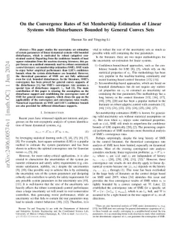 On the Sample Complexity of Set Membership Estimation for Linear Systems with Disturbances Bounded by Convex Sets