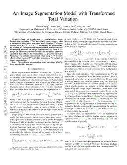 An Image Segmentation Model with Transformed Total Variation