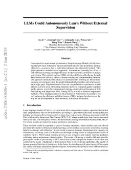 LLMs Could Autonomously Learn Without External Supervision