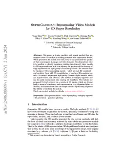 SuperGaussian: Repurposing Video Models for 3D Super Resolution