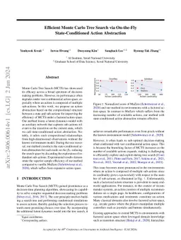 Efficient Monte Carlo Tree Search via On-the-Fly State-Conditioned
  Action Abstraction