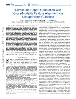 Ultrasound Report Generation with Cross-Modality Feature Alignment via
  Unsupervised Guidance