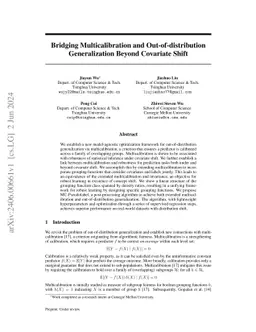 Bridging Multicalibration and Out-of-distribution Generalization Beyond
  Covariate Shift