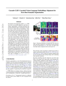 Cascade-CLIP: Cascaded Vision-Language Embeddings Alignment for
  Zero-Shot Semantic Segmentation