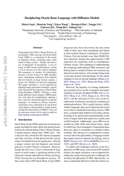 Deciphering Oracle Bone Language with Diffusion Models