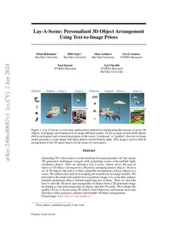 Lay-A-Scene: Personalized 3D Object Arrangement Using Text-to-Image
  Priors