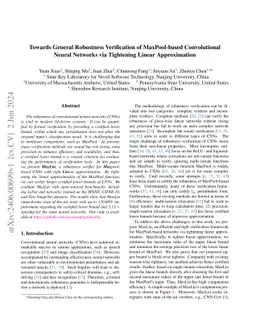 Towards General Robustness Verification of MaxPool-based Convolutional
  Neural Networks via Tightening Linear Approximation