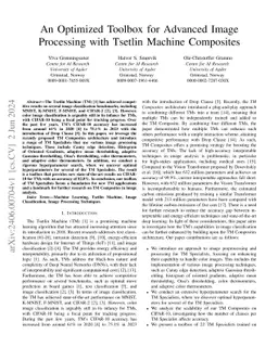 An Optimized Toolbox for Advanced Image Processing with Tsetlin Machine Composites