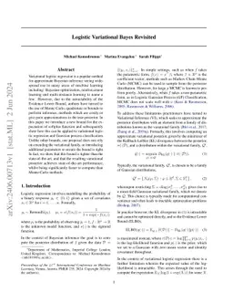 Logistic Variational Bayes Revisited