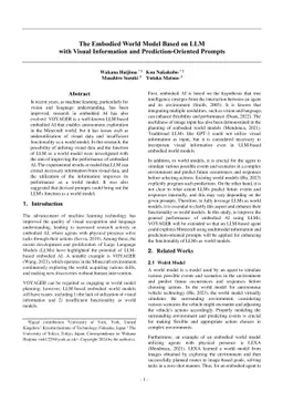 The Embodied World Model Based on LLM with Visual Information and
  Prediction-Oriented Prompts