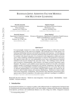 Bayesian Joint Additive Factor Models for Multiview Learning