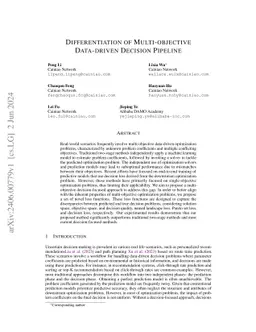 Differentiation of Multi-objective Data-driven Decision Pipeline