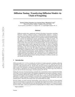 Diffusion Tuning: Transferring Diffusion Models via Chain of Forgetting