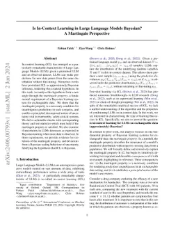 Is In-Context Learning in Large Language Models Bayesian? A Martingale
  Perspective