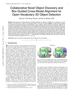 Collaborative Novel Object Discovery and Box-Guided Cross-Modal Alignment for Open-Vocabulary 3D Object Detection