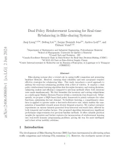 Dual Policy Reinforcement Learning for Real-time Rebalancing in
  Bike-sharing Systems