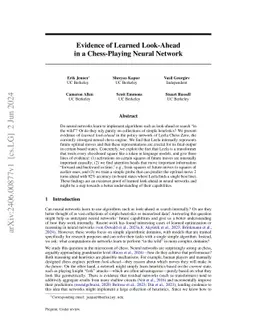 Evidence of Learned Look-Ahead in a Chess-Playing Neural Network