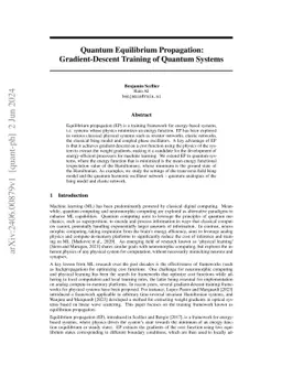 Quantum Equilibrium Propagation: Gradient-Descent Training of Quantum
  Systems