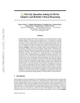 MEDIQ: Question-Asking LLMs for Adaptive and Reliable Clinical Reasoning
