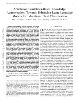 Annotation Guidelines-Based Knowledge Augmentation: Towards Enhancing Large Language Models for Educational Text Classification