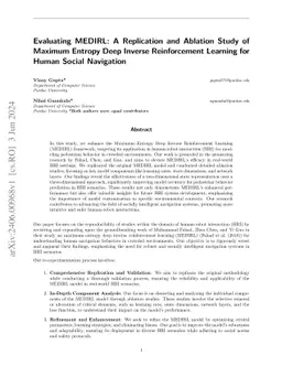 Evaluating MEDIRL: A Replication and Ablation Study of Maximum Entropy
  Deep Inverse Reinforcement Learning for Human Social Navigation
