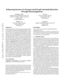 Enhancing Fairness in Unsupervised Graph Anomaly Detection through Disentanglement