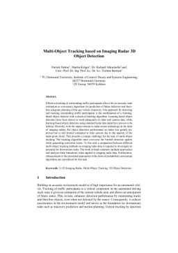 Multi-Object Tracking based on Imaging Radar 3D Object Detection