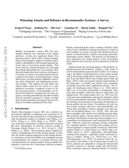 Poisoning Attacks and Defenses in Recommender Systems: A Survey