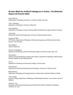 Nuclear Medicine AI in Action: The Bethesda Report (AI Summit 2024)
