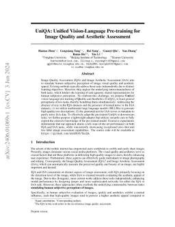 UniQA: Unified Vision-Language Pre-training for Image Quality and Aesthetic Assessment