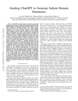 Guiding ChatGPT to Generate Salient Domain Summaries