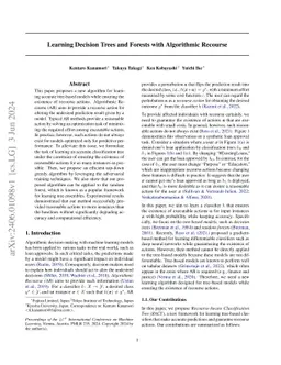 Learning Decision Trees and Forests with Algorithmic Recourse