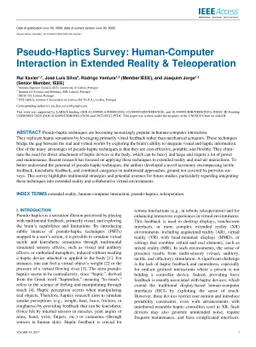 Pseudo-Haptics Survey: Human-Computer Interaction in Extended Reality &
  Teleoperation