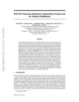 BACON: Bayesian Optimal Condensation Framework for Dataset Distillation