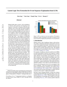Latent Logic Tree Extraction for Event Sequence Explanation from LLMs