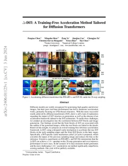 $Δ$-DiT: A Training-Free Acceleration Method Tailored for Diffusion
  Transformers