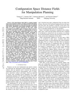 Configuration Space Distance Fields for Manipulation Planning