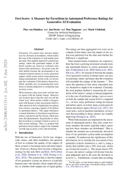 Favi-Score: A Measure for Favoritism in Automated Preference Ratings for
  Generative AI Evaluation