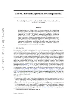 NeoRL: Efficient Exploration for Nonepisodic RL