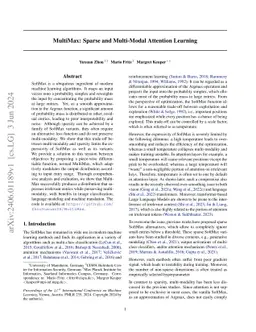 MultiMax: Sparse and Multi-Modal Attention Learning